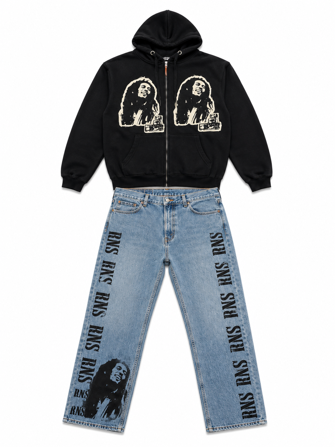 RNS Bob Marley Hoodie and Jeans V2